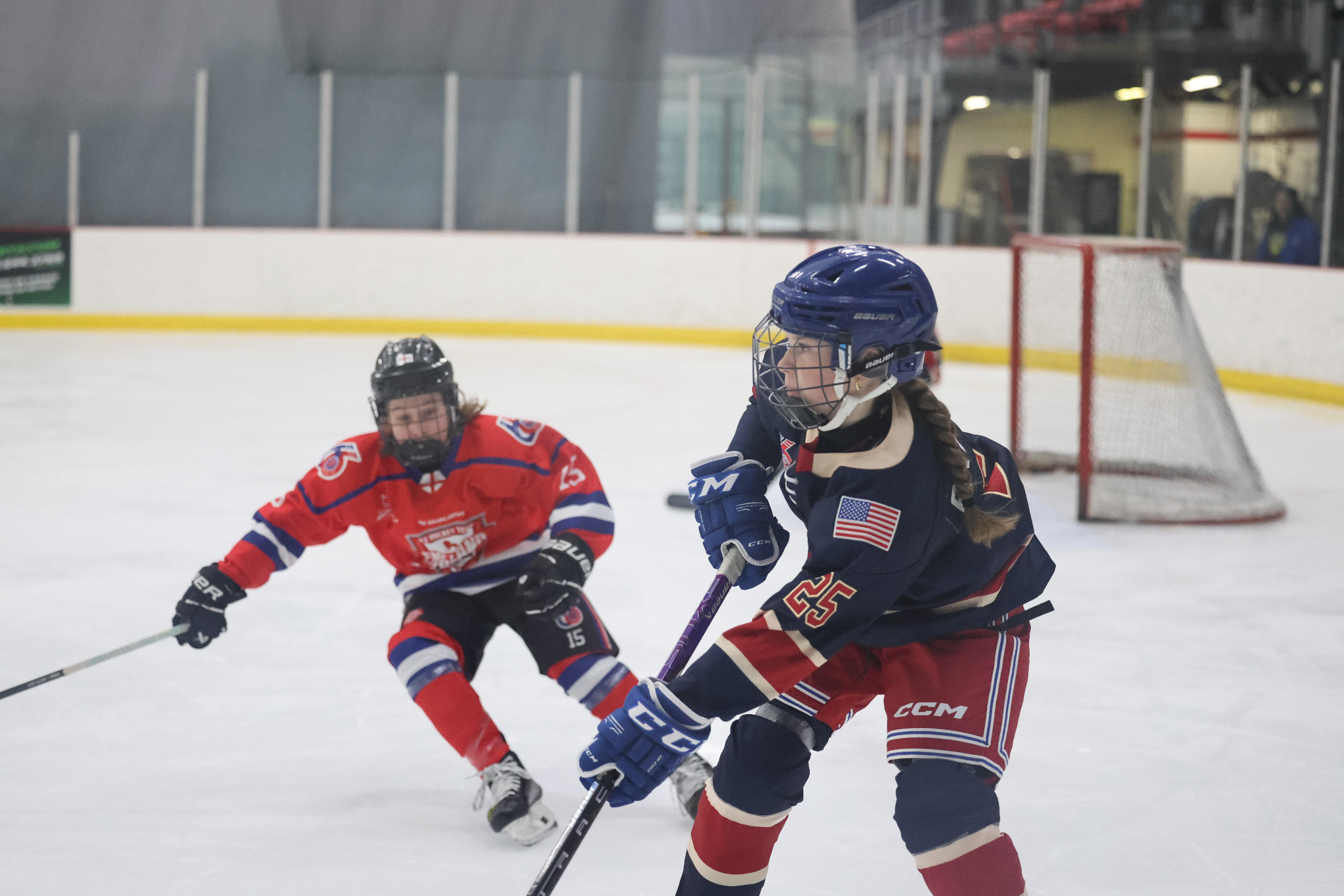Morgandy Birtwell playing ice hockey